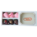 6pcs Black & Pink Delight Chocolate Strawberries Gift Box